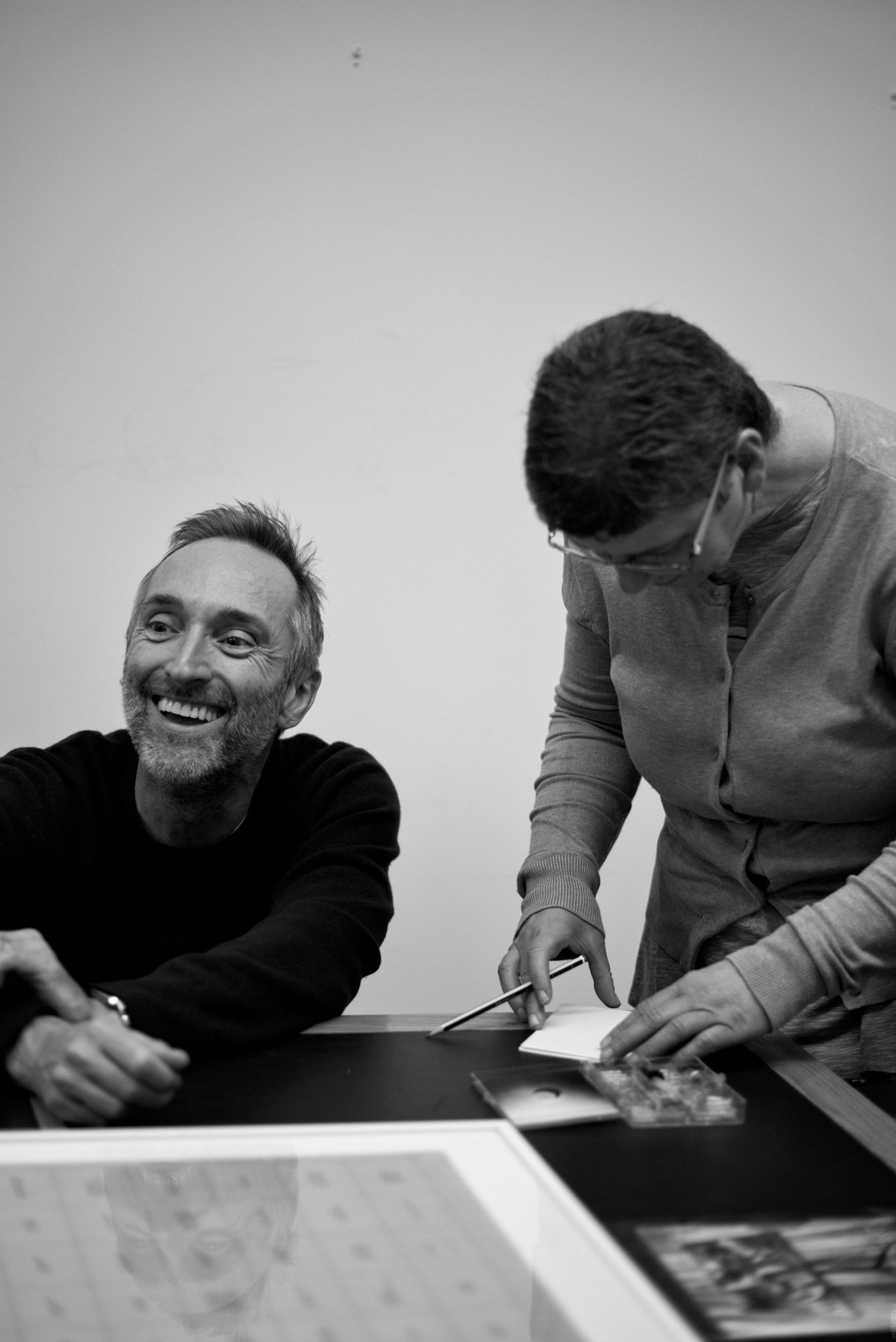Black and white photo of Jacobus with Jackie Ryan 